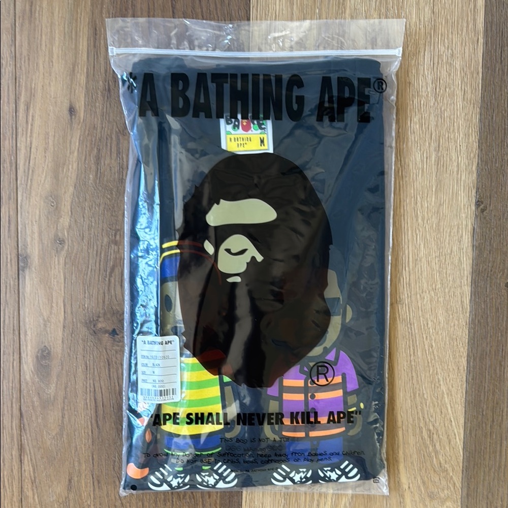 A Bathing Ape Black Graphic Tee Fresh Prince Characters